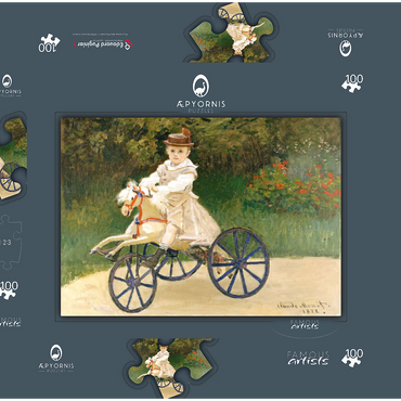 Jean Monet on His Hobby Horse (1872) by Claude Monet 100 Puzzle Schachtel 3D Modell