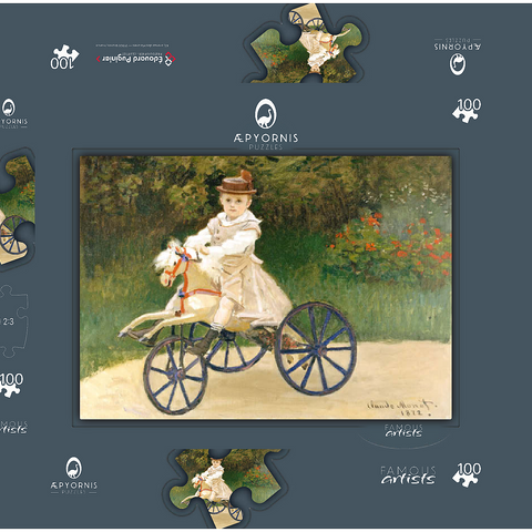 Jean Monet on His Hobby Horse (1872) by Claude Monet 100 Puzzle Schachtel 3D Modell