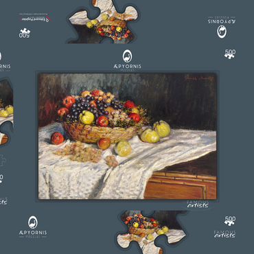 Apples and Grapes (1879–1880) by Claude Monet 500 Puzzle Schachtel 3D Modell