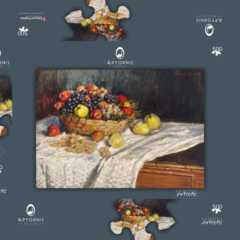 Apples and Grapes (1879–1880) by Claude Monet 500 Puzzle Schachtel 3D Modell