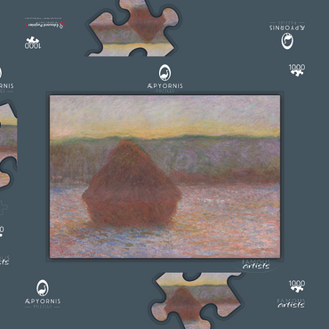 Haystacks, Thaw, Sunset (18901891) by Claude Monet 1000 Puzzle Schachtel 3D Modell
