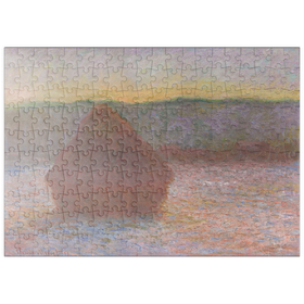 Darstellung des Puzzle Motivs Haystacks, Thaw, Sunset (18901891) by Claude Monet - Puzzleteile: 200