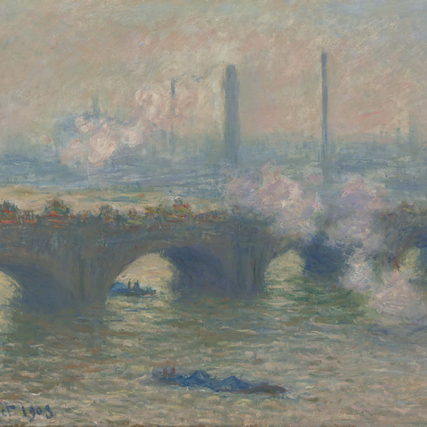 Waterloo Bridge, Gray Day (1903) by Claude Monet 1000 Puzzle 3D Modell