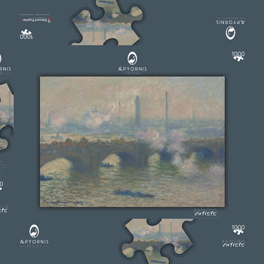 Waterloo Bridge, Gray Day (1903) by Claude Monet 1000 Puzzle Schachtel 3D Modell