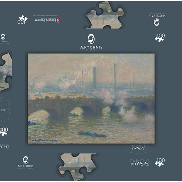 Waterloo Bridge, Gray Day (1903) by Claude Monet 100 Puzzle Schachtel 3D Modell