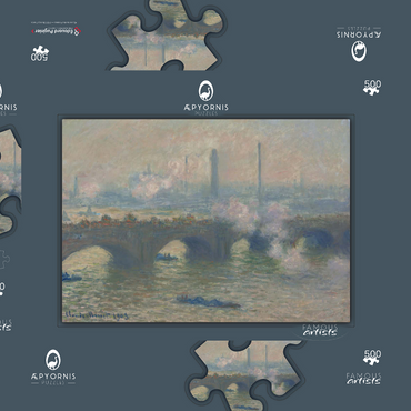 Waterloo Bridge, Gray Day (1903) by Claude Monet 500 Puzzle Schachtel 3D Modell