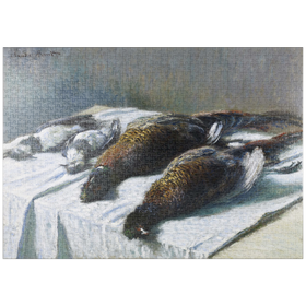 Darstellung des Puzzle Motivs Claude Monet's Still Life with Pheasants and Plovers (1879) - Puzzleteile: 1000