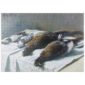 Darstellung des Puzzle Motivs Claude Monet's Still Life with Pheasants and Plovers (1879) - Puzzleteile: 500