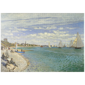 Darstellung des Puzzle-Motivs Regatta at Sainte-Adresse (1867) by Claude Monet – Puzzleteile: 1000