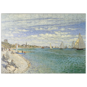 Darstellung des Puzzle-Motivs Regatta at Sainte-Adresse (1867) by Claude Monet – Puzzleteile: 200