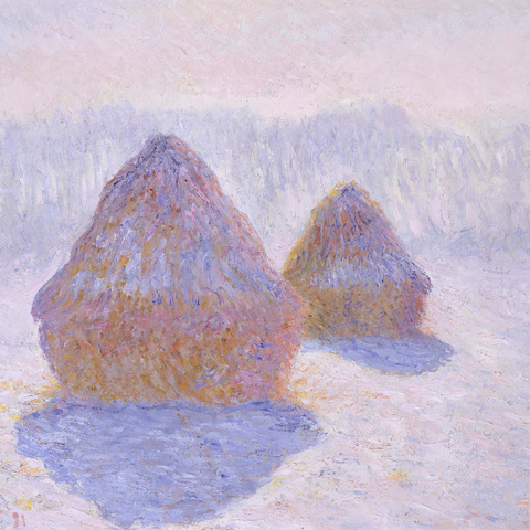 Haystacks (Effect of Snow and Sun) (1891) by Claude Monet 1000 Puzzle 3D Modell