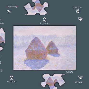 Haystacks (Effect of Snow and Sun) (1891) by Claude Monet 1000 Puzzle Schachtel 3D Modell