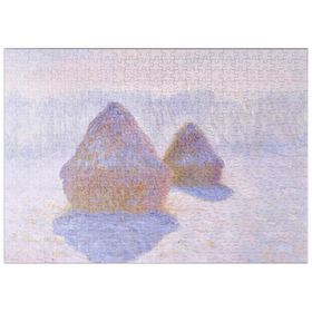 Darstellung des Puzzle Motivs Haystacks (Effect of Snow and Sun) (1891) by Claude Monet - Puzzleteile: 500