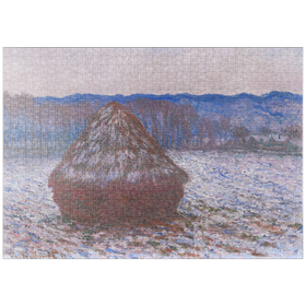 Darstellung des Puzzle-Motivs Haystacks (1890-1891) by Claude Monet – Puzzleteile: 1000