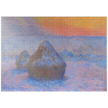 puzzleplate Stacks of Wheat, Sunset, Snow Effect (1890–1891) by Claude Monet 1000 Puzzle