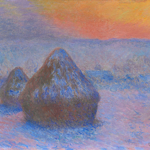 Stacks of Wheat, Sunset, Snow Effect (1890–1891) by Claude Monet 1000 Puzzle 3D Modell
