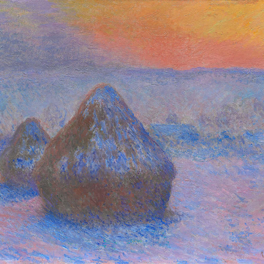 Stacks of Wheat, Sunset, Snow Effect (1890–1891) by Claude Monet 100 Puzzle 3D Modell