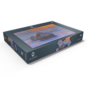 Darstellung des Puzzle Motivs Stacks of Wheat, Sunset, Snow Effect (1890-1891) by Claude Monet - Puzzleteile: 500