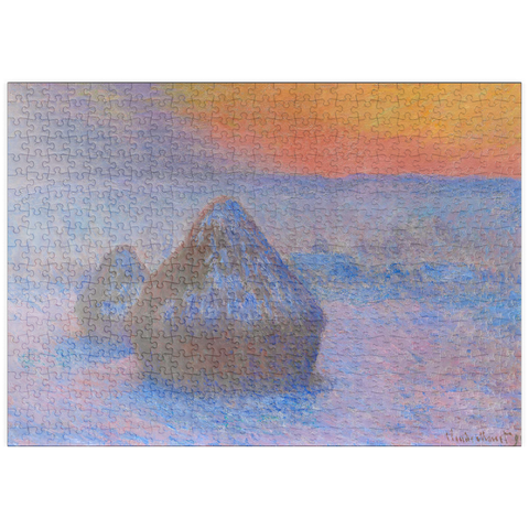puzzleplate Stacks of Wheat, Sunset, Snow Effect (1890–1891) by Claude Monet 500 Puzzle