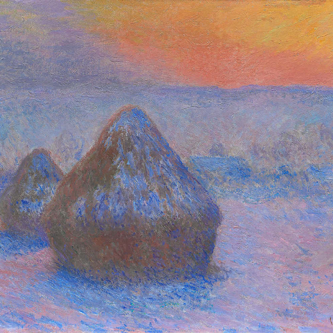 Stacks of Wheat, Sunset, Snow Effect (1890–1891) by Claude Monet 500 Puzzle 3D Modell