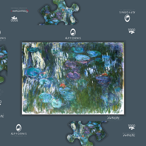 Water Lilies (1916–1919) by Claude Monet 1000 Puzzle Schachtel 3D Modell