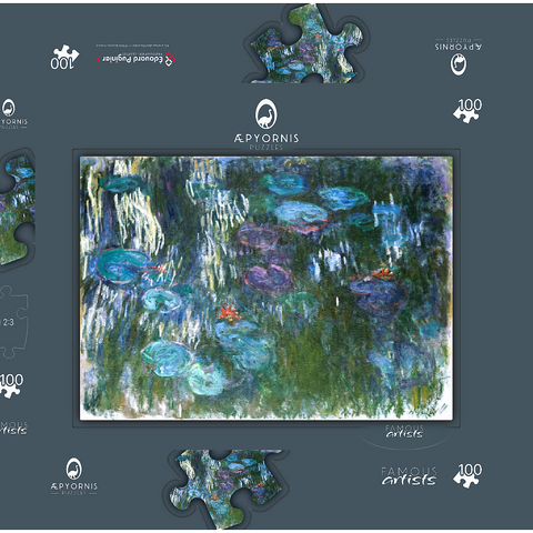 Water Lilies (1916–1919) by Claude Monet 100 Puzzle Schachtel 3D Modell