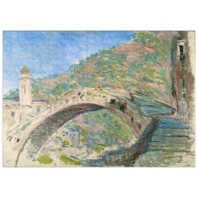 Darstellung des Puzzle-Motivs Claude Monet's Bridge at Dolceacqua (1884) – Puzzleteile: 500