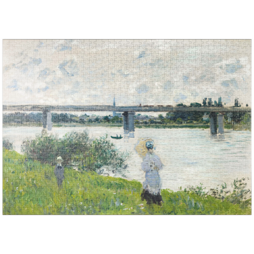 puzzleplate Claude Monet's The Promenade with the Railroad Bridge, Argenteuil (1874) 1000 Puzzle