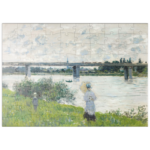 puzzleplate Claude Monet's The Promenade with the Railroad Bridge, Argenteuil (1874) 100 Puzzle