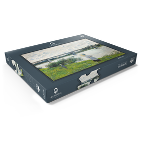 Alternative Darstellung des Puzzle-Motivs Claude Monet's The Promenade with the Railroad Bridge, Argenteuil (1874) – Puzzleteile: 200