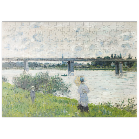 puzzleplate Claude Monet's The Promenade with the Railroad Bridge, Argenteuil (1874) 200 Puzzle