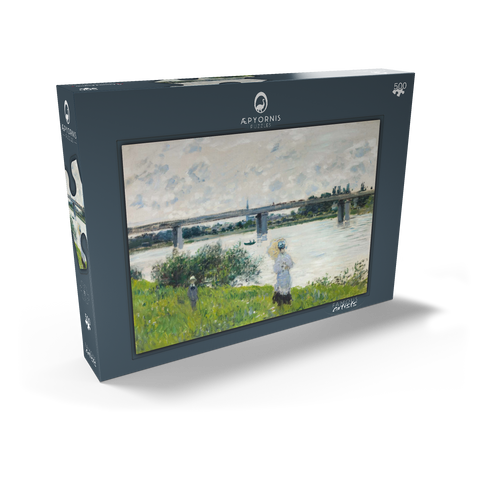 Claude Monet's The Promenade with the Railroad Bridge, Argenteuil (1874) 500 Puzzle Schachtel Ansicht2