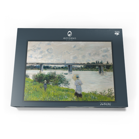 Claude Monet's The Promenade with the Railroad Bridge, Argenteuil (1874) 500 Puzzle Schachtel Ansicht3