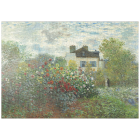 Darstellung des Puzzle-Motivs The Artist's Garden in Argenteuil, A Corner of the Garden with Dahlias (1873) by Claude Monet – Puzzleteile: 1000