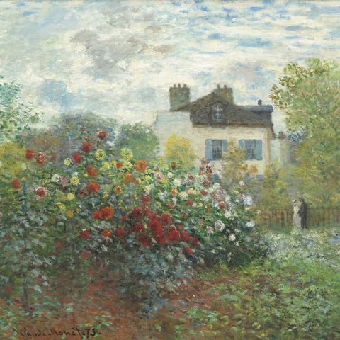 The Artist's Garden in Argenteuil, A Corner of the Garden with Dahlias (1873) by Claude Monet 1000 Puzzle 3D Modell