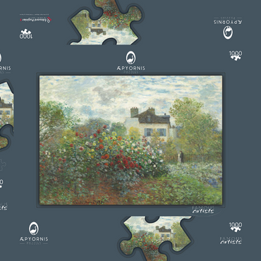 The Artist's Garden in Argenteuil, A Corner of the Garden with Dahlias (1873) by Claude Monet 1000 Puzzle Schachtel 3D Modell