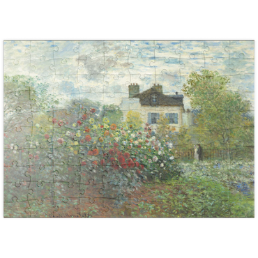 puzzleplate The Artist's Garden in Argenteuil, A Corner of the Garden with Dahlias (1873) by Claude Monet 100 Puzzle
