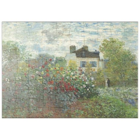 puzzleplate The Artist's Garden in Argenteuil, A Corner of the Garden with Dahlias (1873) by Claude Monet 100 Puzzle
