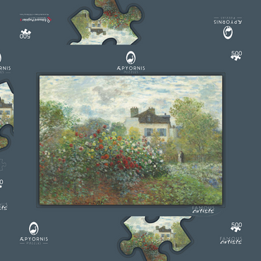 The Artist's Garden in Argenteuil, A Corner of the Garden with Dahlias (1873) by Claude Monet 500 Puzzle Schachtel 3D Modell