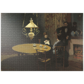 Darstellung des Puzzle-Motivs Interior, after Dinner (1868 -1869) by Claude Monet – Puzzleteile: 1000
