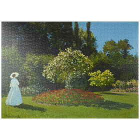Darstellung des Puzzle-Motivs Claude Monet's Lady in the garden (1867) – Puzzleteile: 1000