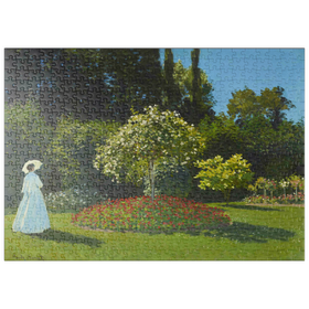Darstellung des Puzzle-Motivs Claude Monet's Lady in the garden (1867) – Puzzleteile: 500
