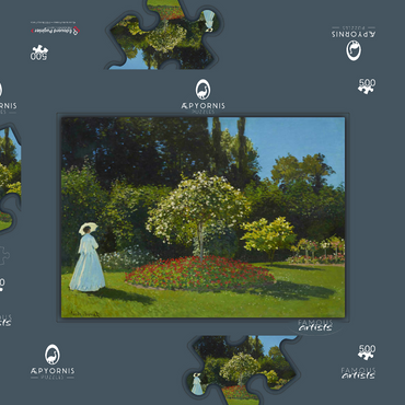 Claude Monet's Lady in the garden (1867) 500 Puzzle Schachtel 3D Modell
