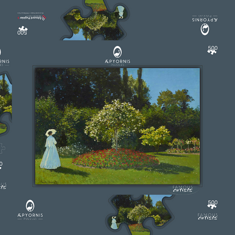 Claude Monet's Lady in the garden (1867) 500 Puzzle Schachtel 3D Modell