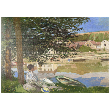 puzzleplate On the Bank of the Seine, Bennecourt (1868) by Claude Monet 1000 Puzzle