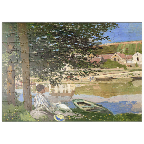 puzzleplate On the Bank of the Seine, Bennecourt (1868) by Claude Monet 100 Puzzle