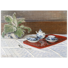 Darstellung des Puzzle-Motivs Claude Monet's Still Life, Tea Service (1872) – Puzzleteile: 500