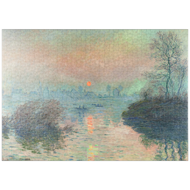 puzzleplate Sun setting on the Seine at Lavacourt (1880) Claude Monet 1000 Puzzle