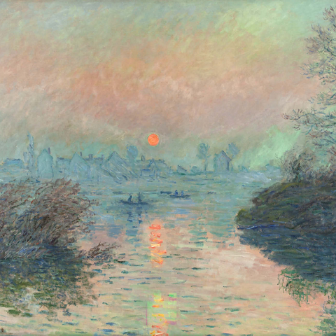 Sun setting on the Seine at Lavacourt (1880) Claude Monet 1000 Puzzle 3D Modell