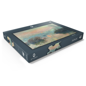 Darstellung des Puzzle Motivs Sun setting on the Seine at Lavacourt (1880) Claude Monet - Puzzleteile: 200